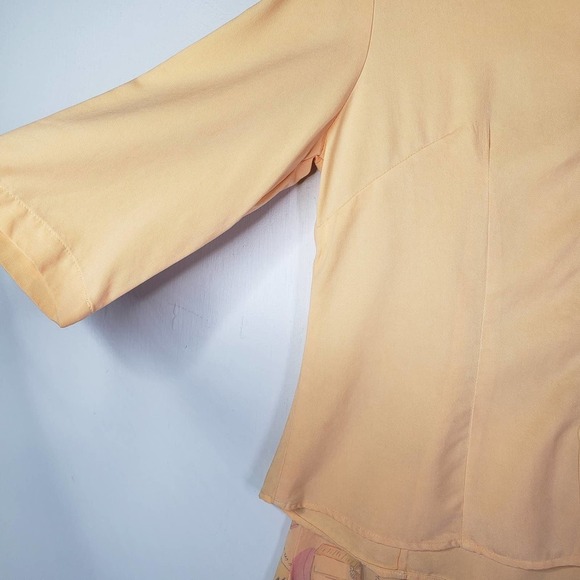 Fresh Produce Tencel 2pc Set Outfit Button Front Top Capris S Light Orange - Picture 3 of 14